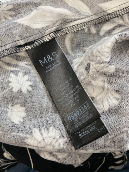 Gorgeous M&S Collection botanical romantic Dress UK8 Black & white HT149