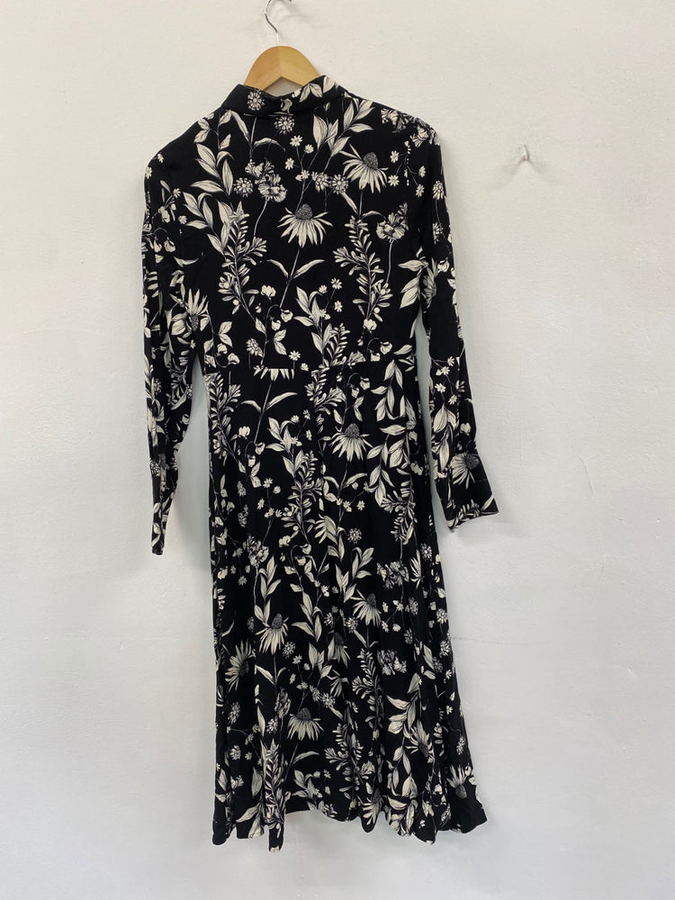 Gorgeous M&S Collection botanical romantic Dress UK8 Black & white HT149