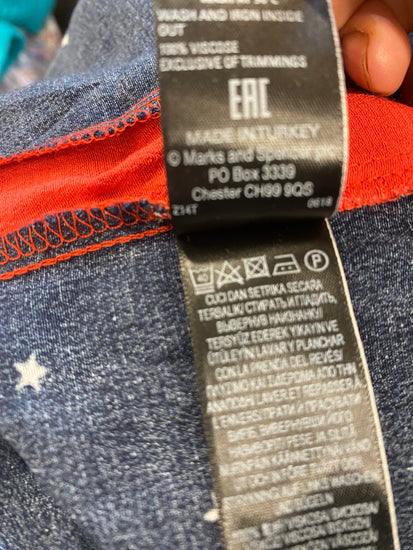 Gorgeous M&S red striped Star Dress Uk8 Navy Blue Bloggers fav HT149