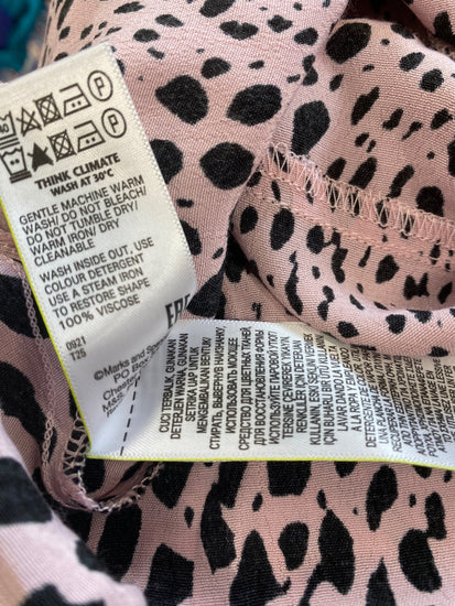Gorgeous M&S Collection spotted Raaa animal print Blouse Uk8 Pink HT149