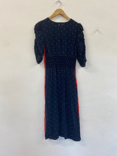 Gorgeous M&S red striped Star Dress Uk8 Navy Blue Bloggers fav HT149