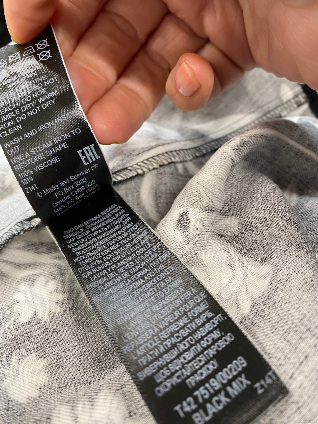 Gorgeous M&S Collection botanical romantic Dress UK8 Black & white HT149