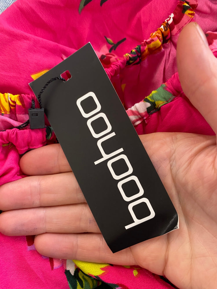 Gorgeous Boohoo flora Spanish gypsy Dress UK10 Pink Holiday events HG001