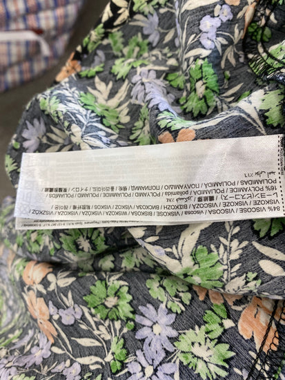 Fabulous Mango botanical floral tea Dress UK L Green HT149