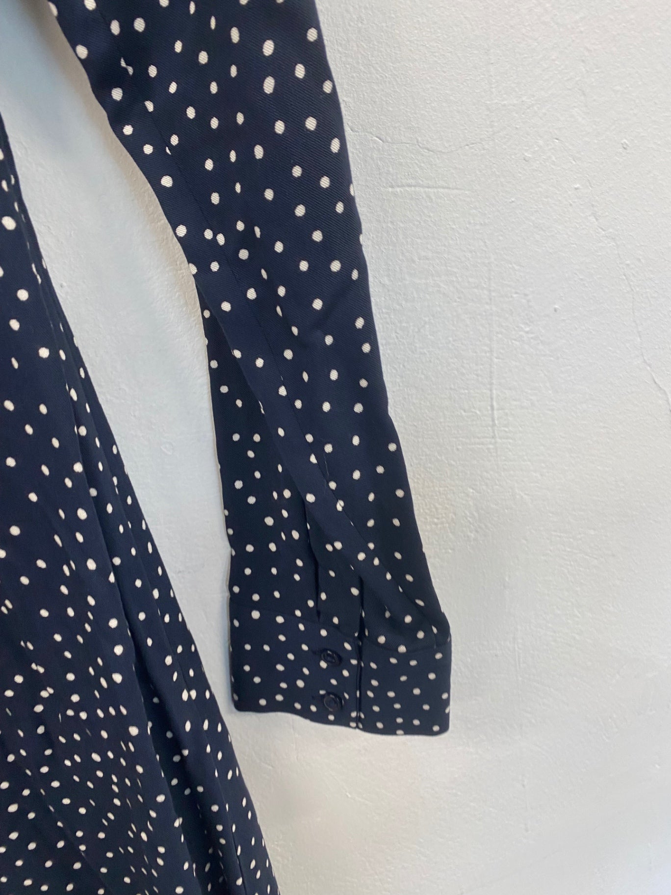 Gorgeous M&S Collection spotty tea Dress UK10 Navy Blue