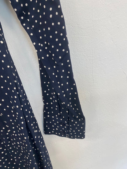 Gorgeous M&S Collection spotty tea Dress UK10 Navy Blue