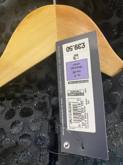 Gorgeous M&S Collection metallic party occasion Dress UK8 Black HT149