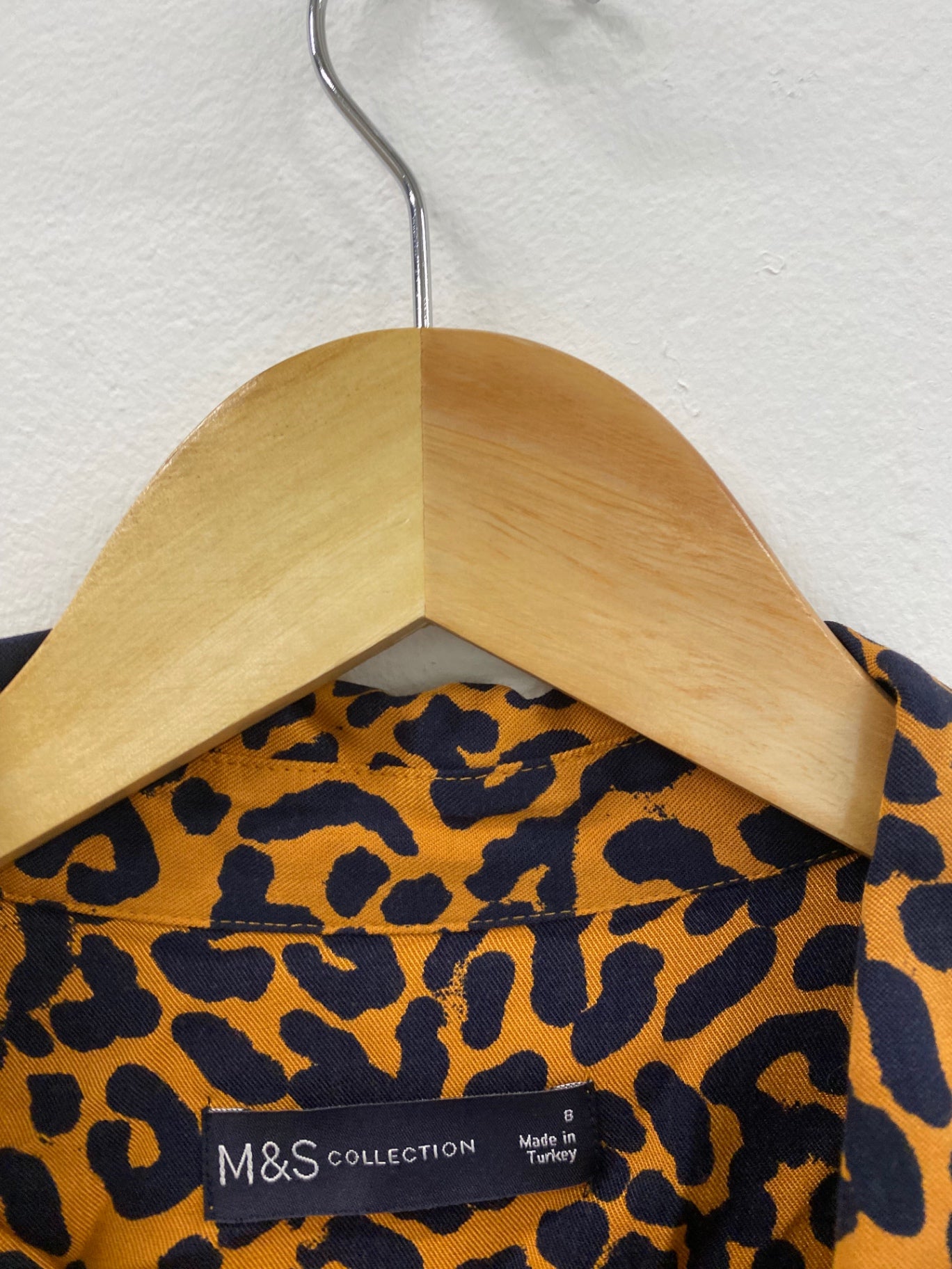 Gorgeous M&S Collection elegant Tea Dress Uk8 Brown animal print HT149