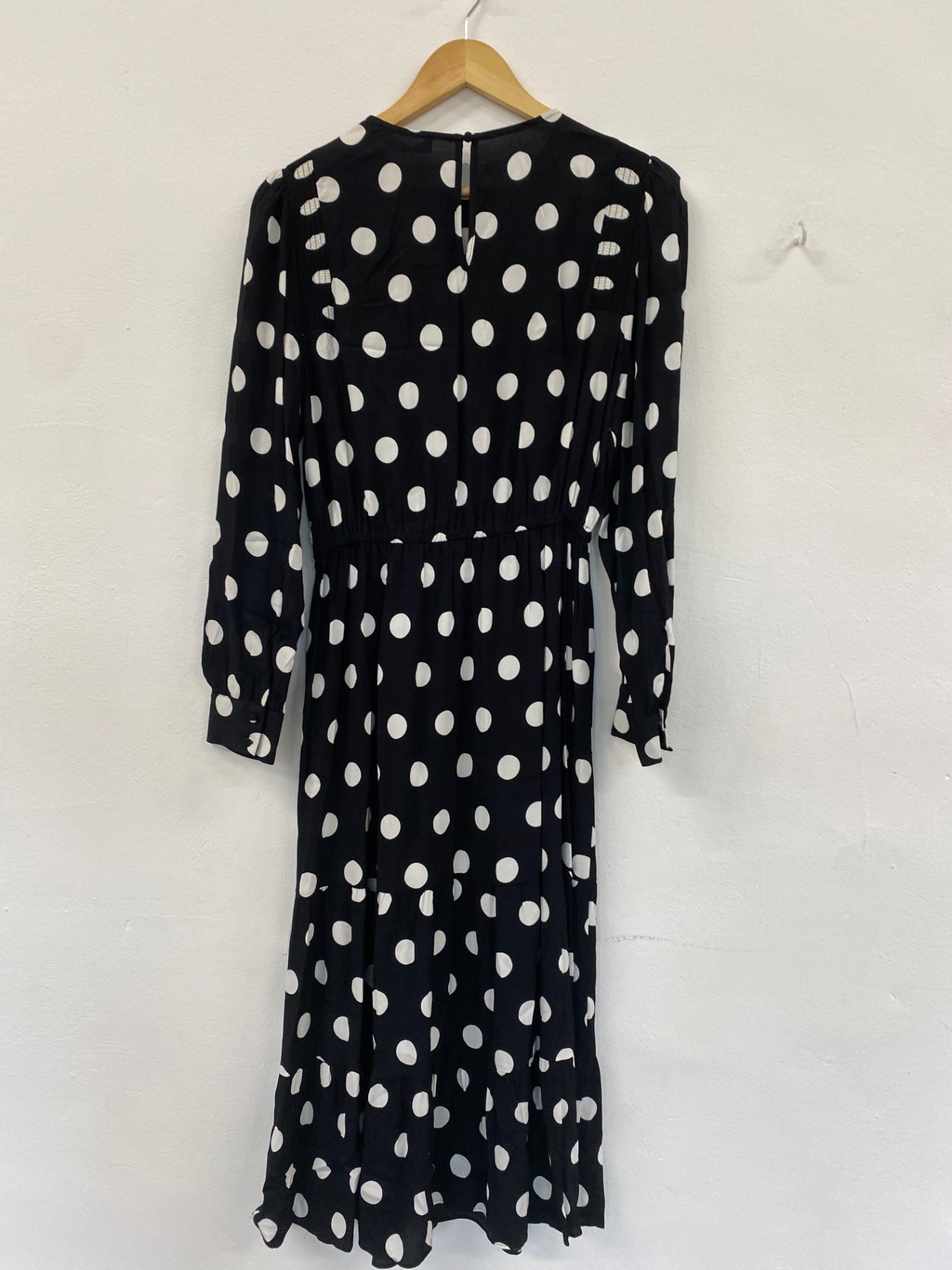Gorgeous M&S Collection spotted Dress Uk8 Black & White HT149