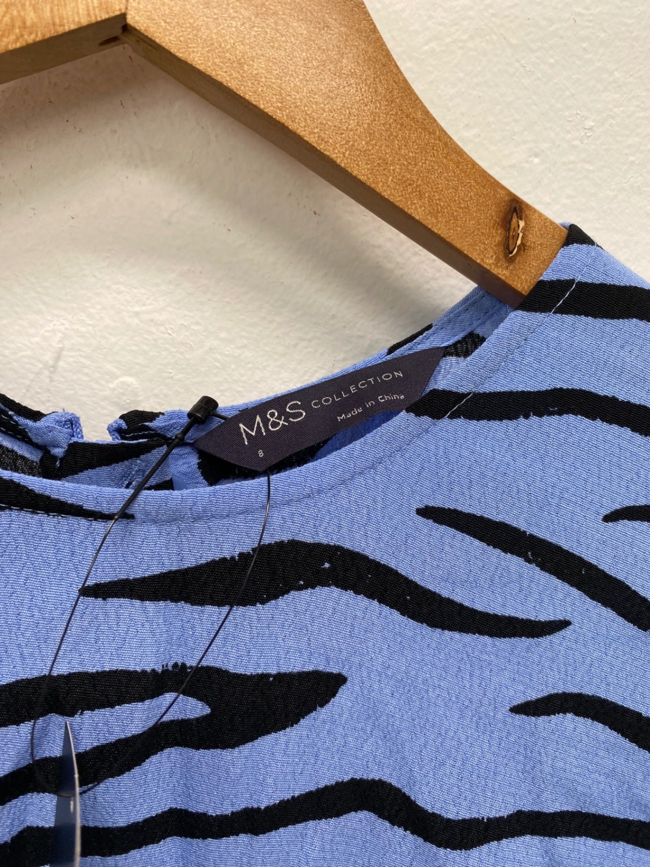 Gorgeous M&S Collection Blue Animal Print Ruffle Mini Dress UK8 HT149