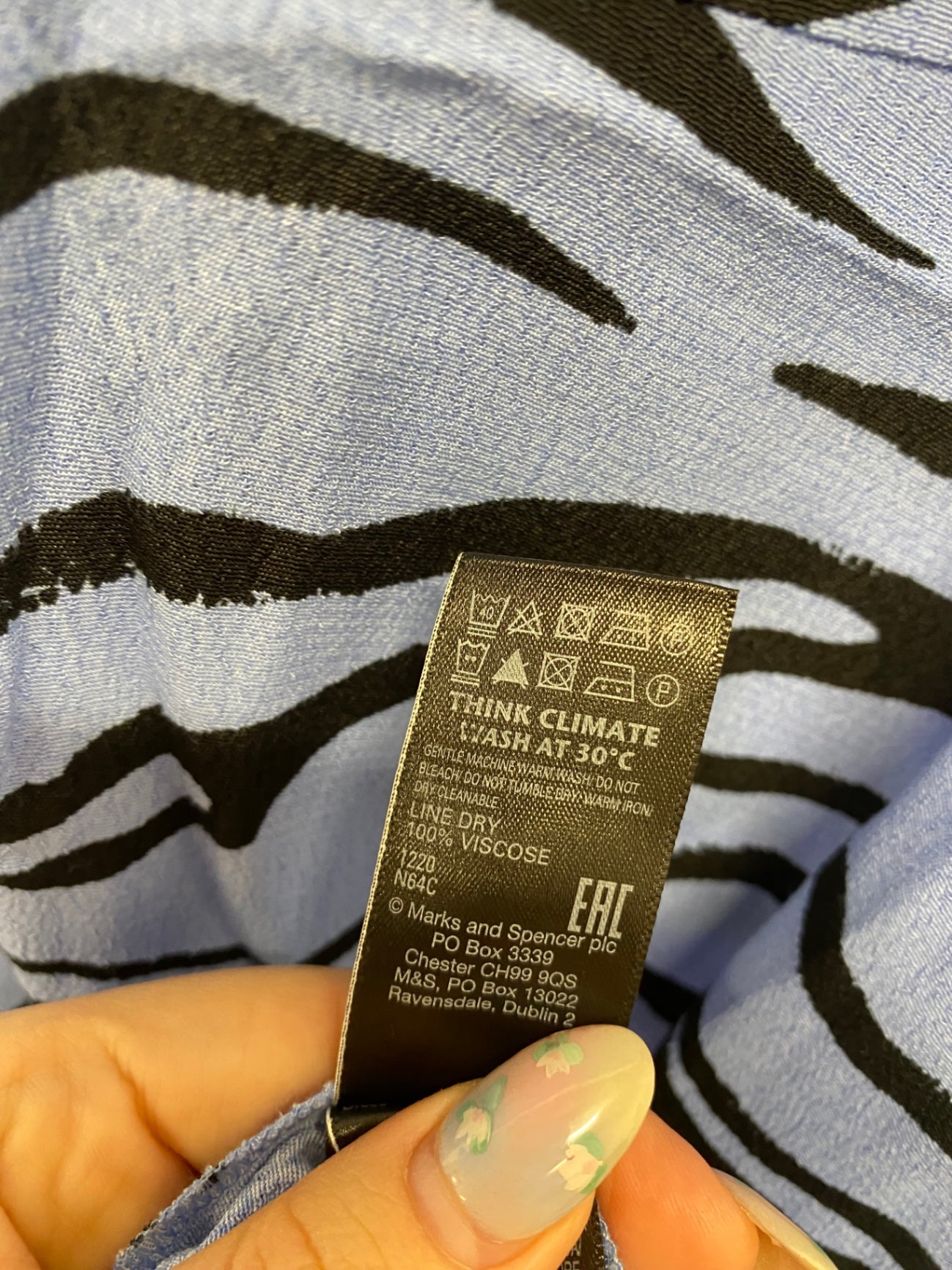 Gorgeous M&S Collection Blue Animal Print Ruffle Mini Dress UK8 HT149