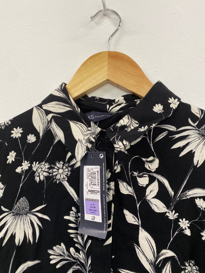 Gorgeous M&S Collection botanical romantic Dress UK8 Black & white HT149