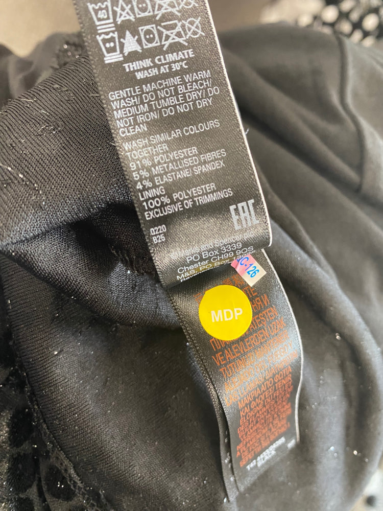 Gorgeous M&S Collection metallic party occasion Dress UK8 Black HT149