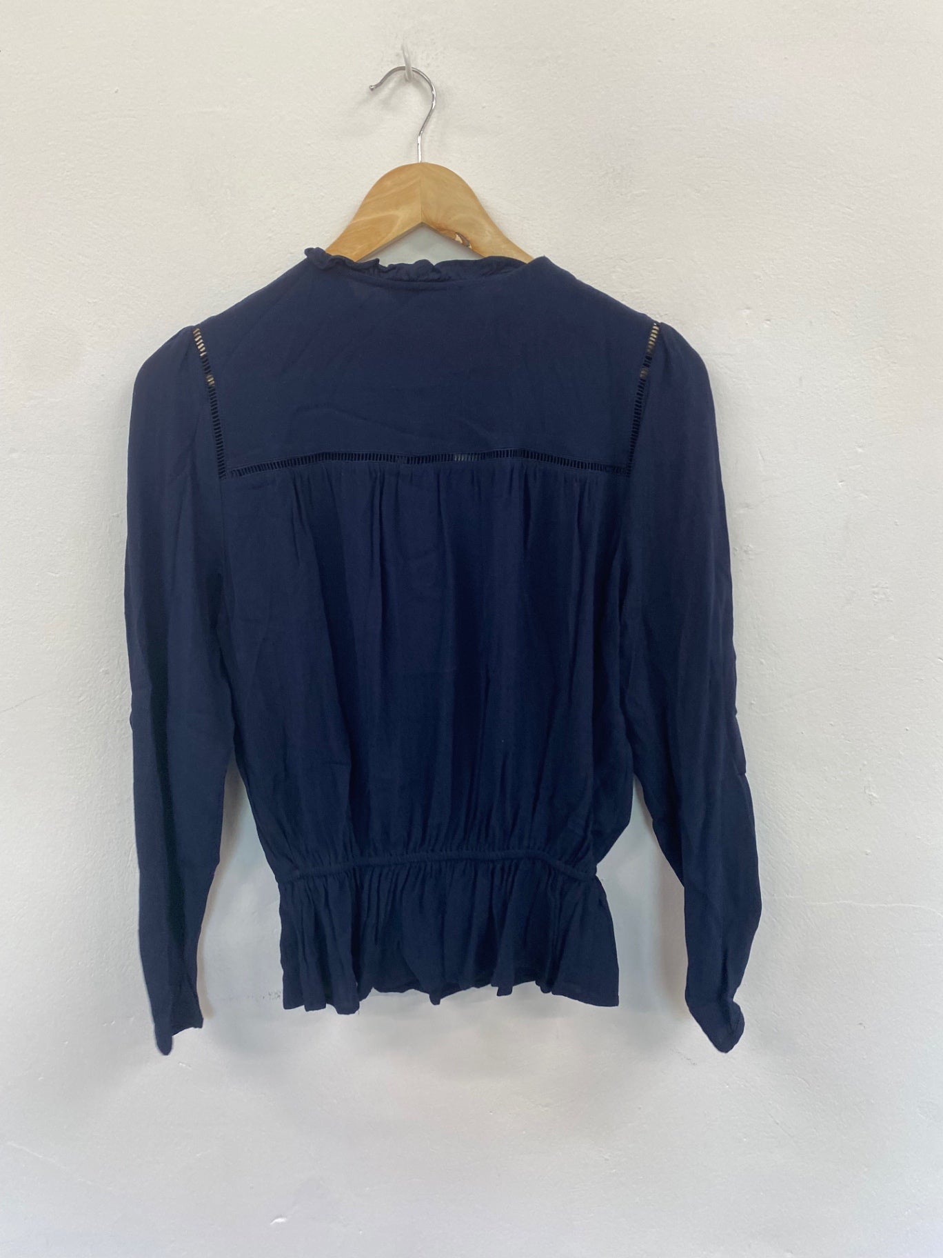 Gorgeous M&S Collection broderie detail  Blouse UK8 Navy Blue HT149