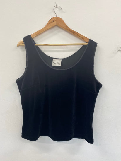 Gorgeous Frank Usher Velvet Tank Top UK18 Black classic stretch MW003