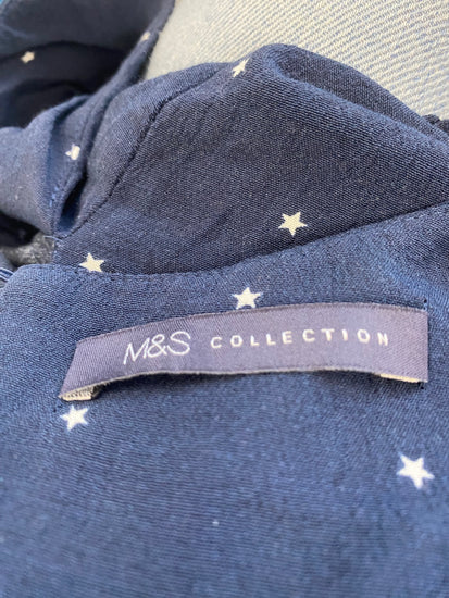 Gorgeous M&S red striped Star Dress Uk8 Navy Blue Bloggers fav HT149