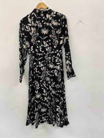 Gorgeous M&S Collection botanical romantic Dress UK8 Black & white HT149