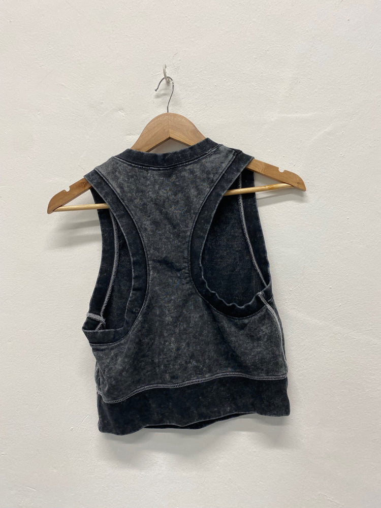 Fabulous Nike Sleeveless gym Top UK S Grey Vintage style JM182