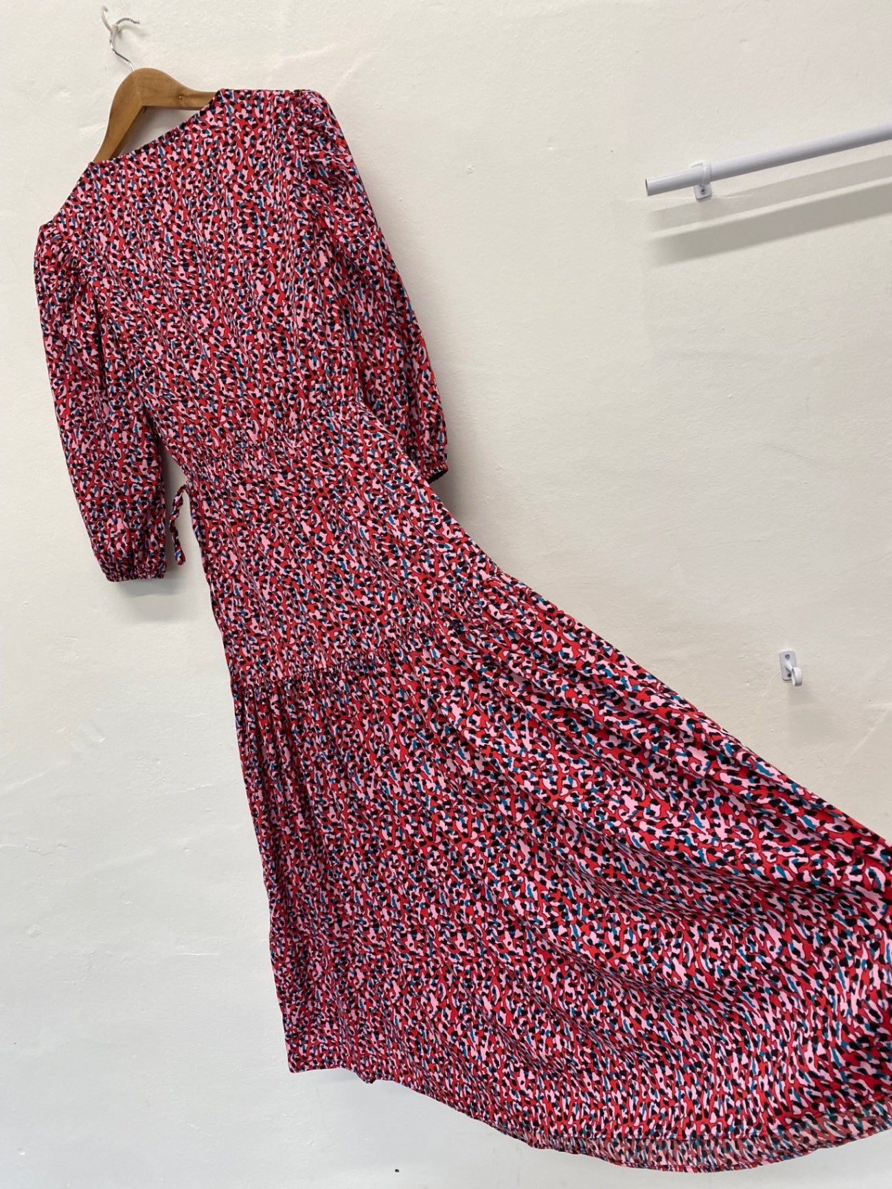 Fabulous Topshop floral ditsy wrap Dress Uk8 Red Double bow JM182