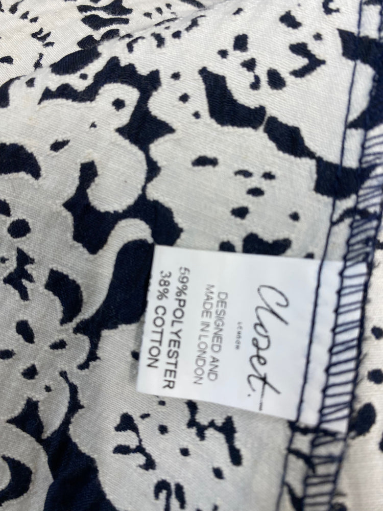 Fabulous Closet London hi Lo occasion Dress UK6 Navy & Ivory Events stunning JM182