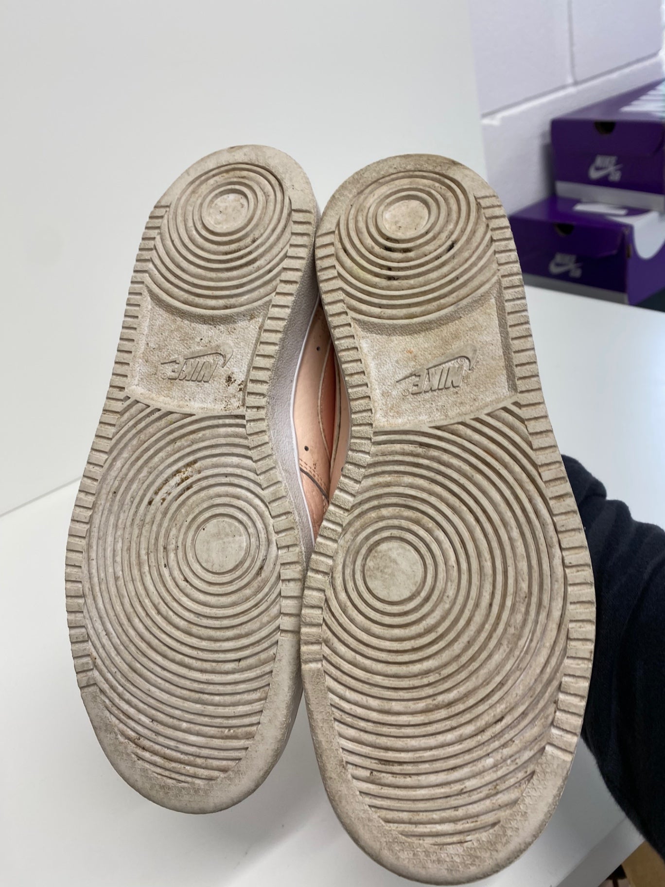 Fabulous Nike Court Vision Premium Low Leather Sneakers UK5 Apricot JM182