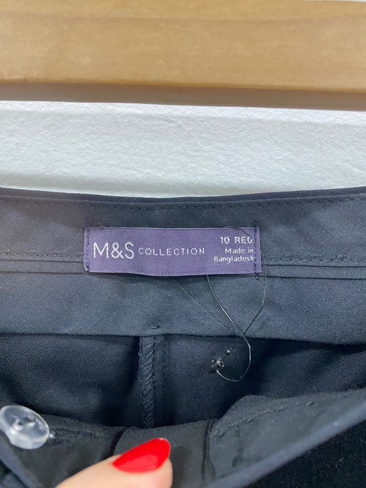 Fabulous M&S Black Velvet Trousers UK10 JM182