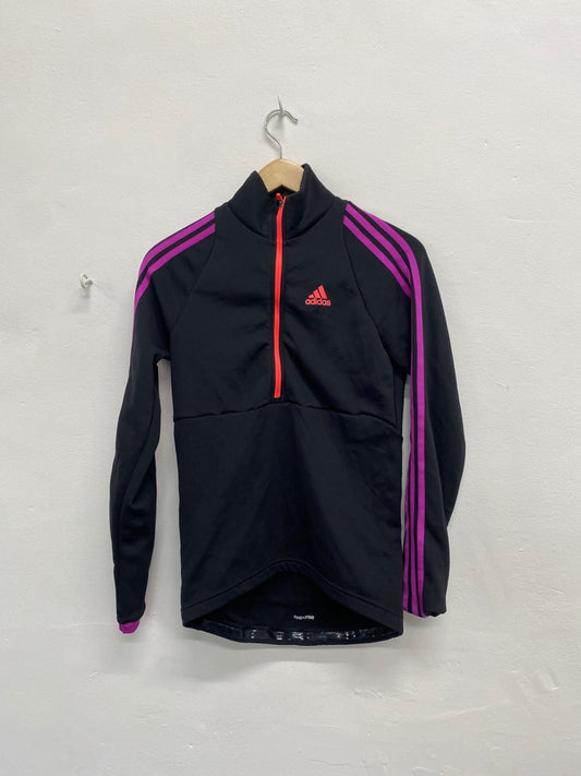 Fabulous Adidas Cycling Jerseys UKS Black & purple Response fleece lined JM182