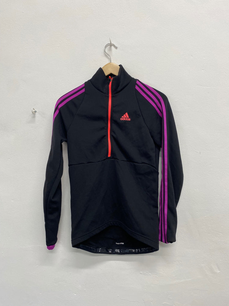 Fabulous Adidas Cycling Jerseys UKS Black & purple Response fleece lined JM182