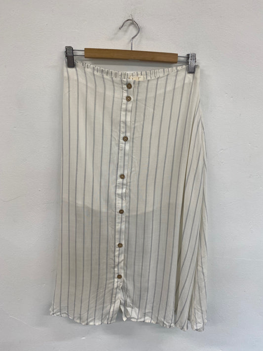 Boho Grade & Gather Ivory Layered Midi Skirt UK M JM182