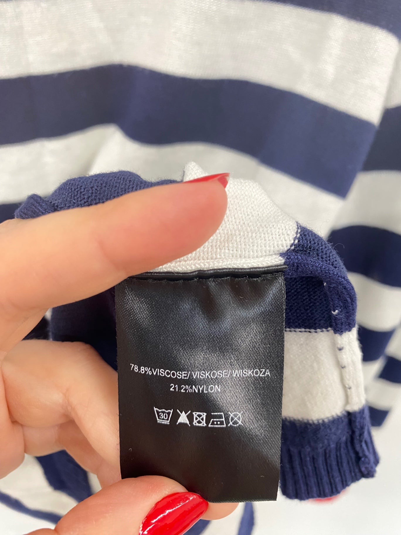 Fabulous Gianni Feraud Navy Mix Stripe Jumper UK10 JM182