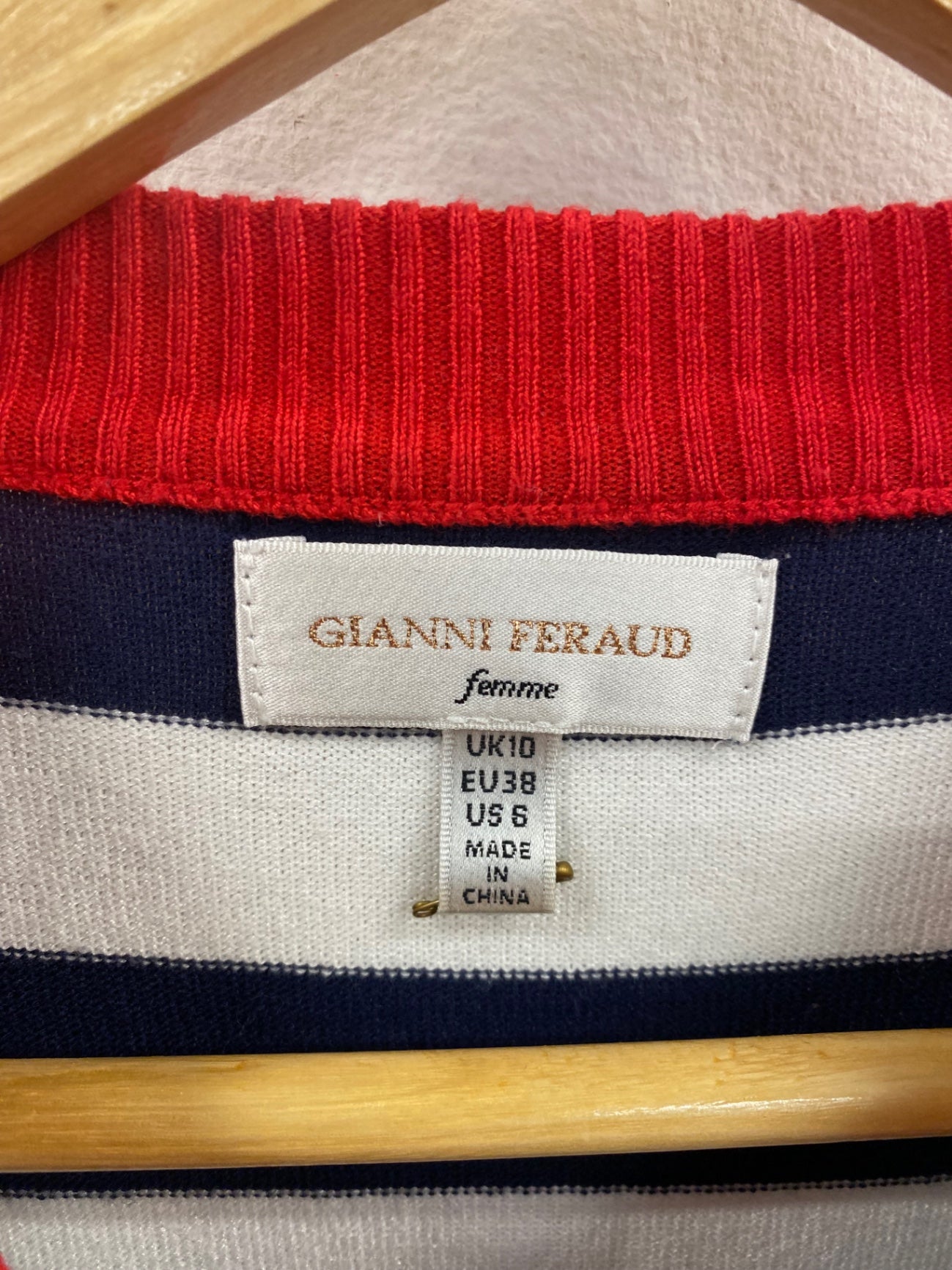 Fabulous Gianni Feraud Navy Mix Stripe Jumper UK10 JM182