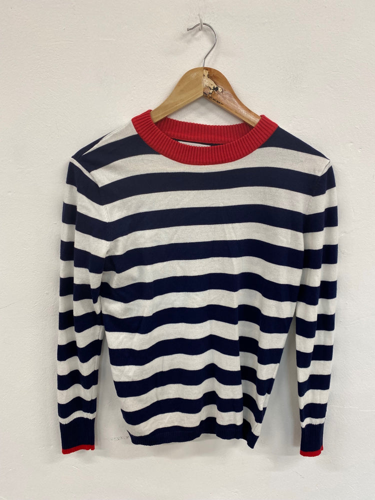 Fabulous Gianni Feraud Navy Mix Stripe Jumper UK10 JM182