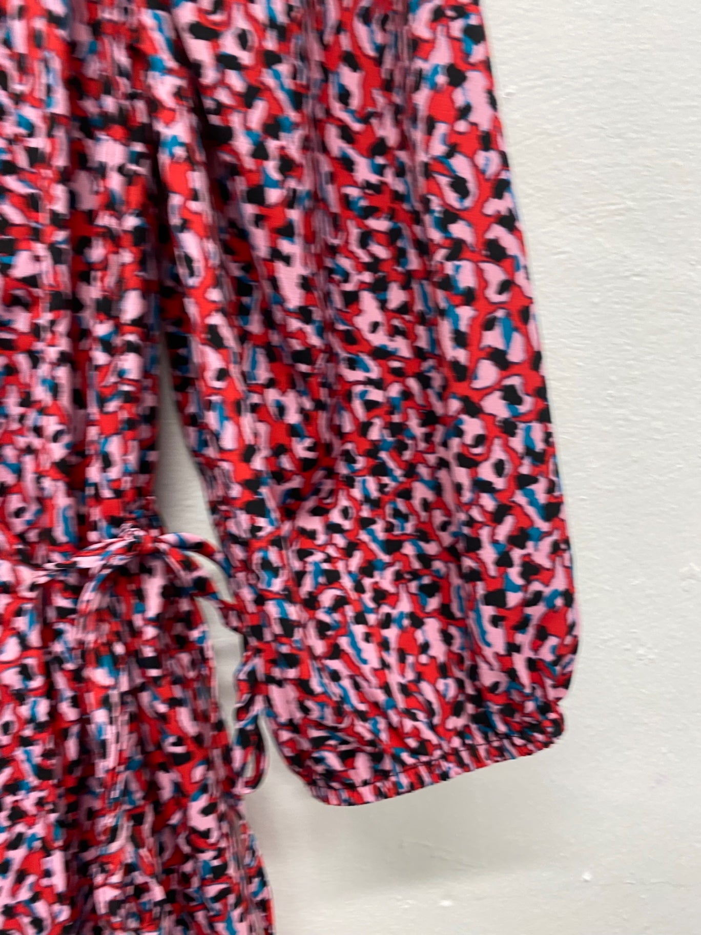 Fabulous Topshop floral ditsy wrap Dress Uk8 Red Double bow JM182