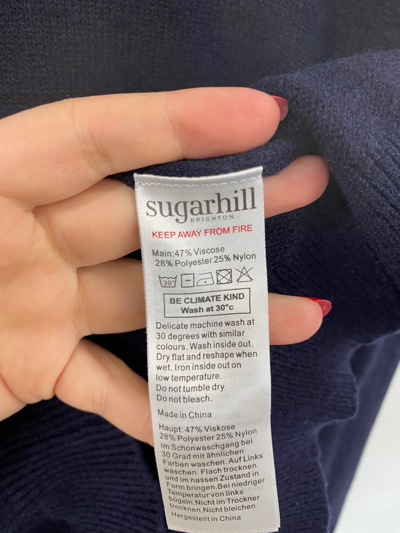 Fabulous Sugarhill Navy Starry Jumper UK10 JM182