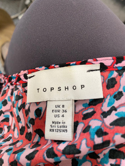 Fabulous Topshop floral ditsy wrap Dress Uk8 Red Double bow JM182