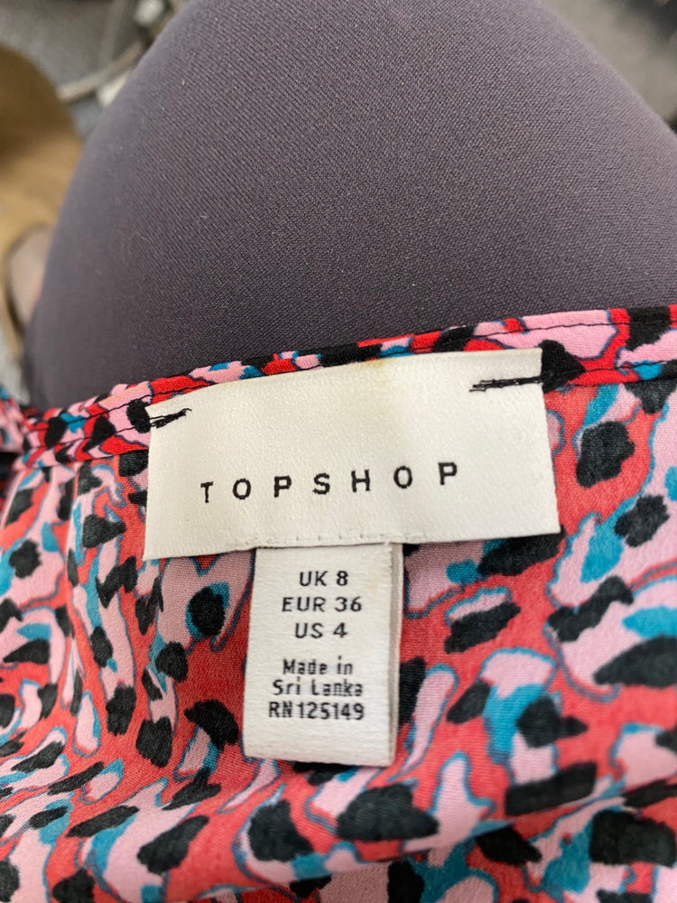 Fabulous Topshop floral ditsy wrap Dress Uk8 Red Double bow JM182