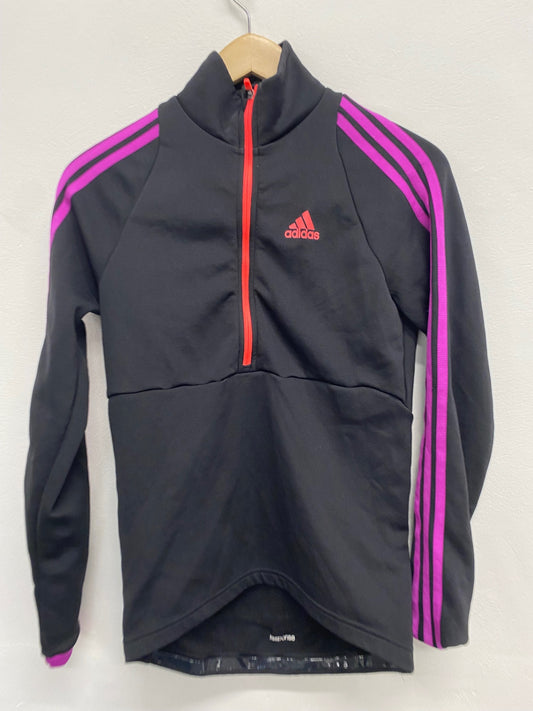 Fabulous Adidas Cycling Jerseys UKS Black & purple Response fleece lined JM182
