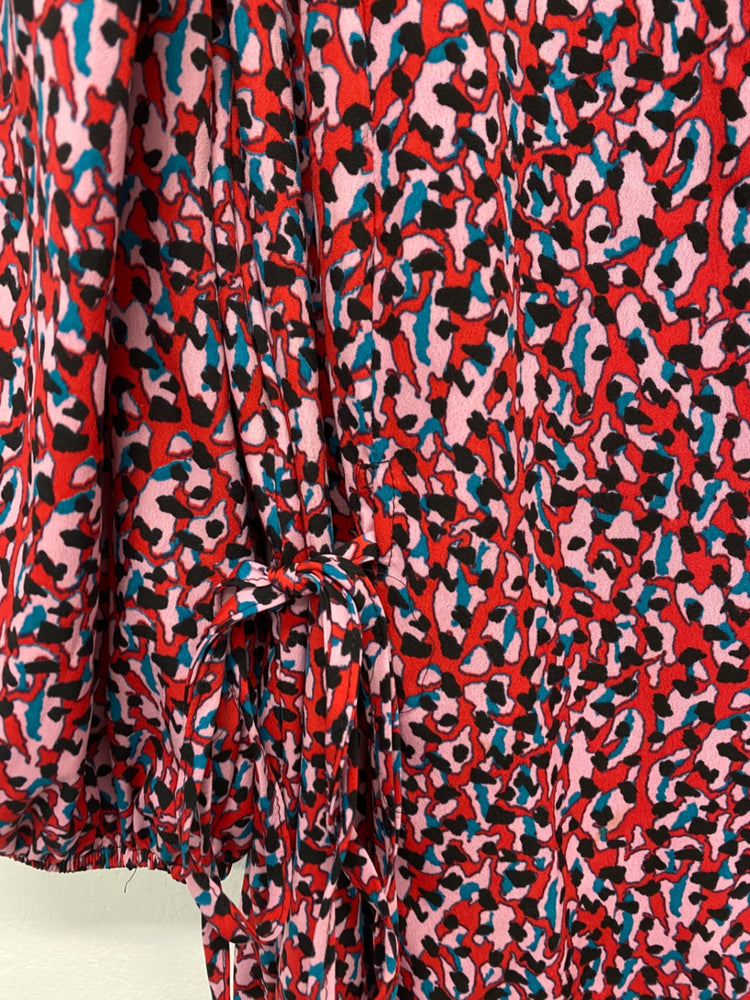 Fabulous Topshop floral ditsy wrap Dress Uk8 Red Double bow JM182