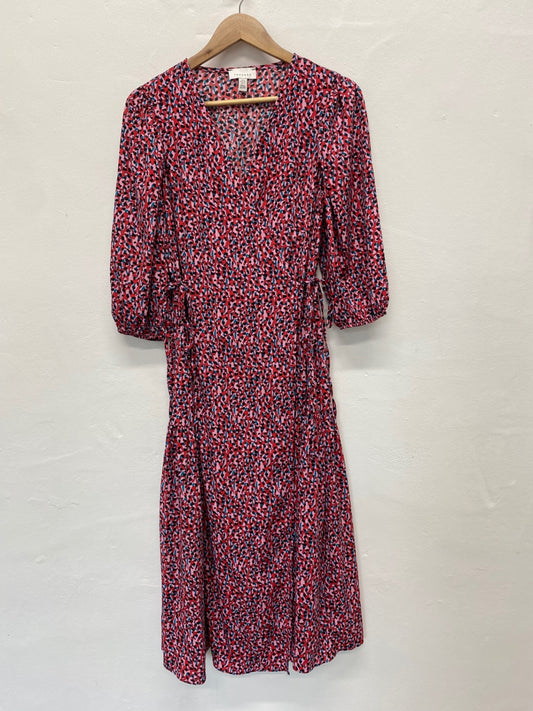 Fabulous Topshop floral ditsy wrap Dress Uk8 Red Double bow JM182