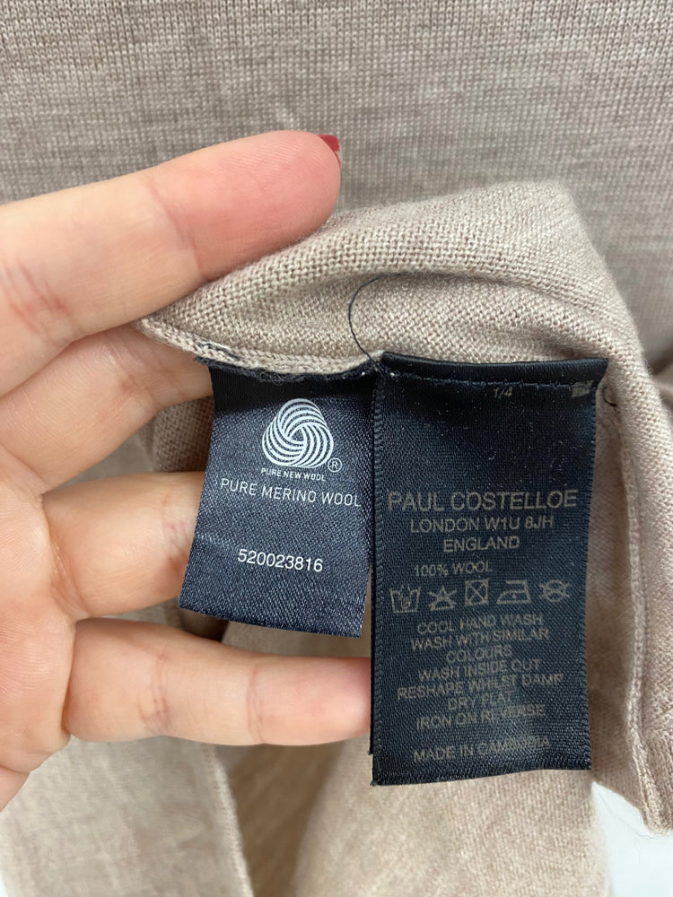 Fabulous Paul Costelloe Beige Merino Wool Sweater UK10 JM182