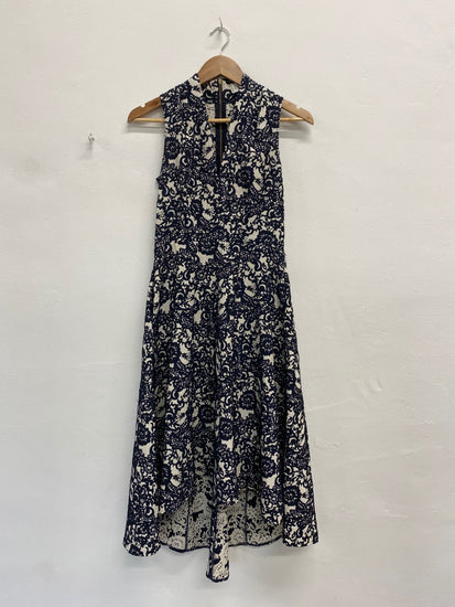 Fabulous Closet London hi Lo occasion Dress UK6 Navy & Ivory Events stunning JM182