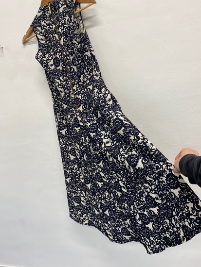 Fabulous Closet London hi Lo occasion Dress UK6 Navy & Ivory Events stunning JM182