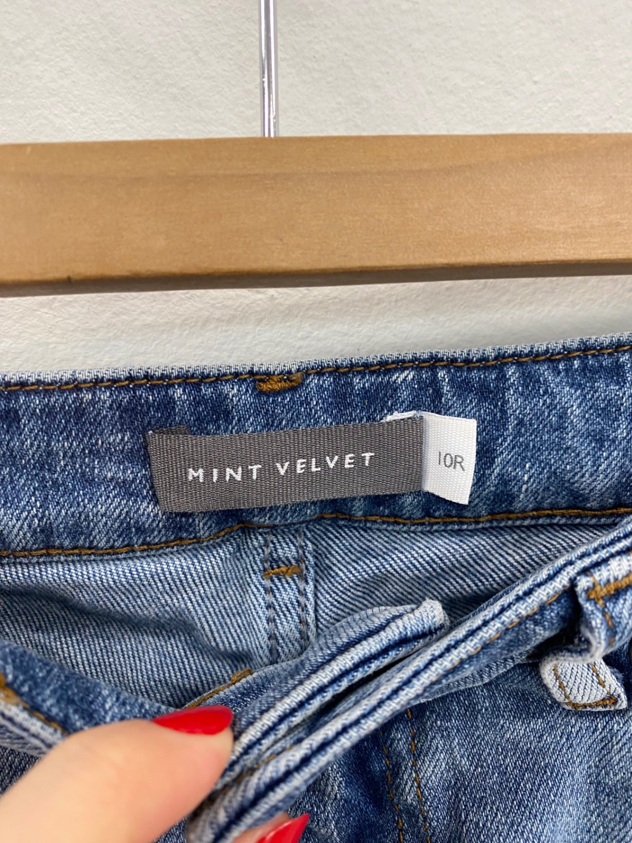 Fabulous Mint Velvet Straight Cut Blue Distressed Jeans UK10 JM182