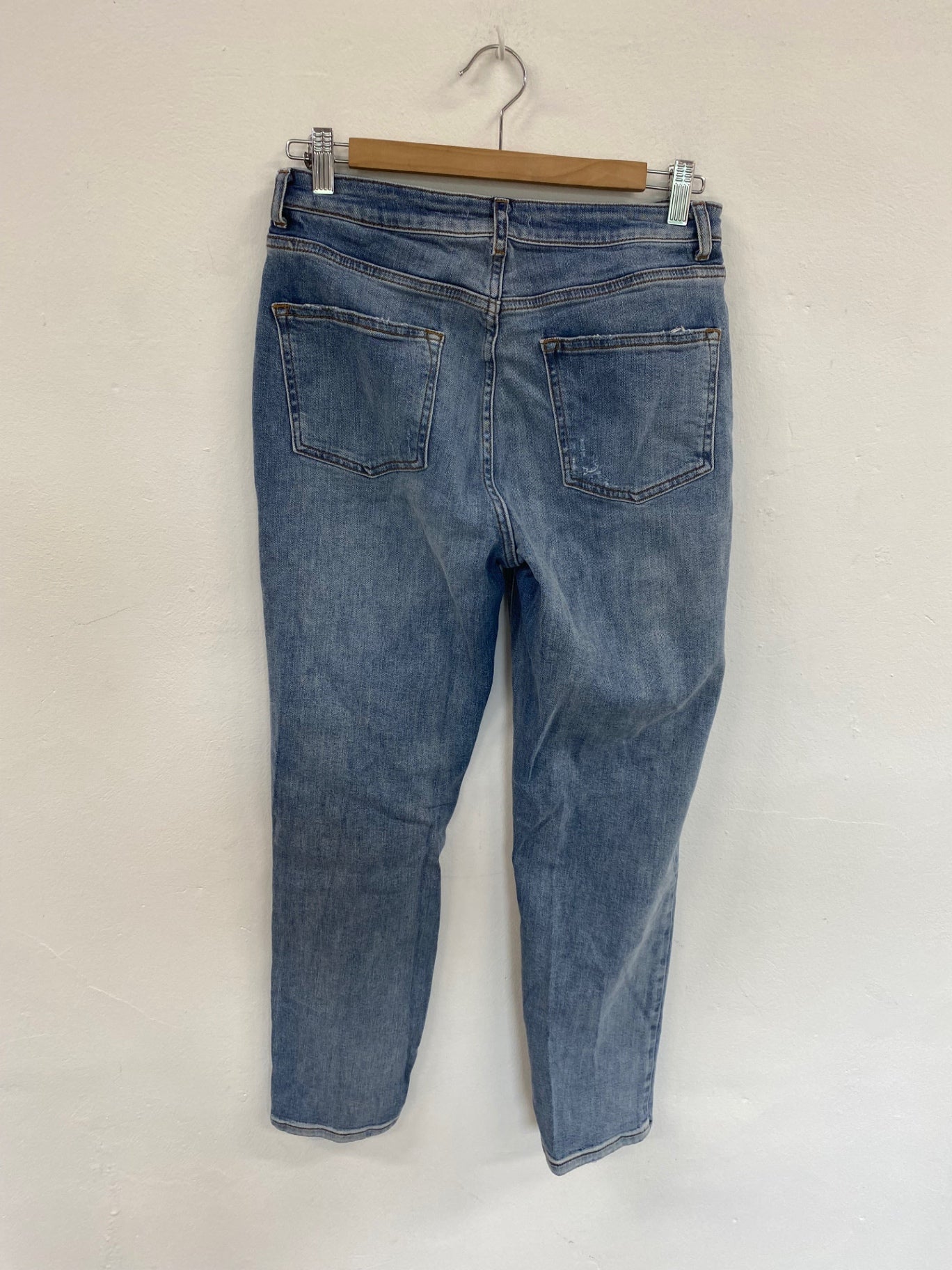 Fabulous Mint Velvet Straight Cut Blue Distressed Jeans UK10 JM182