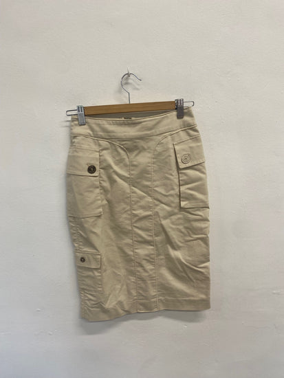 Fabulous Adolfo Dominguez Skirt UK8 Beige cargo style midi JB006