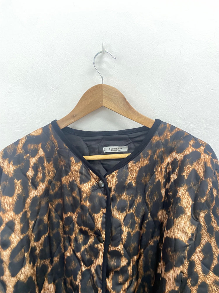 Fabulous TENDENZE Quilted jacket UK M/L Leopard Print CM007