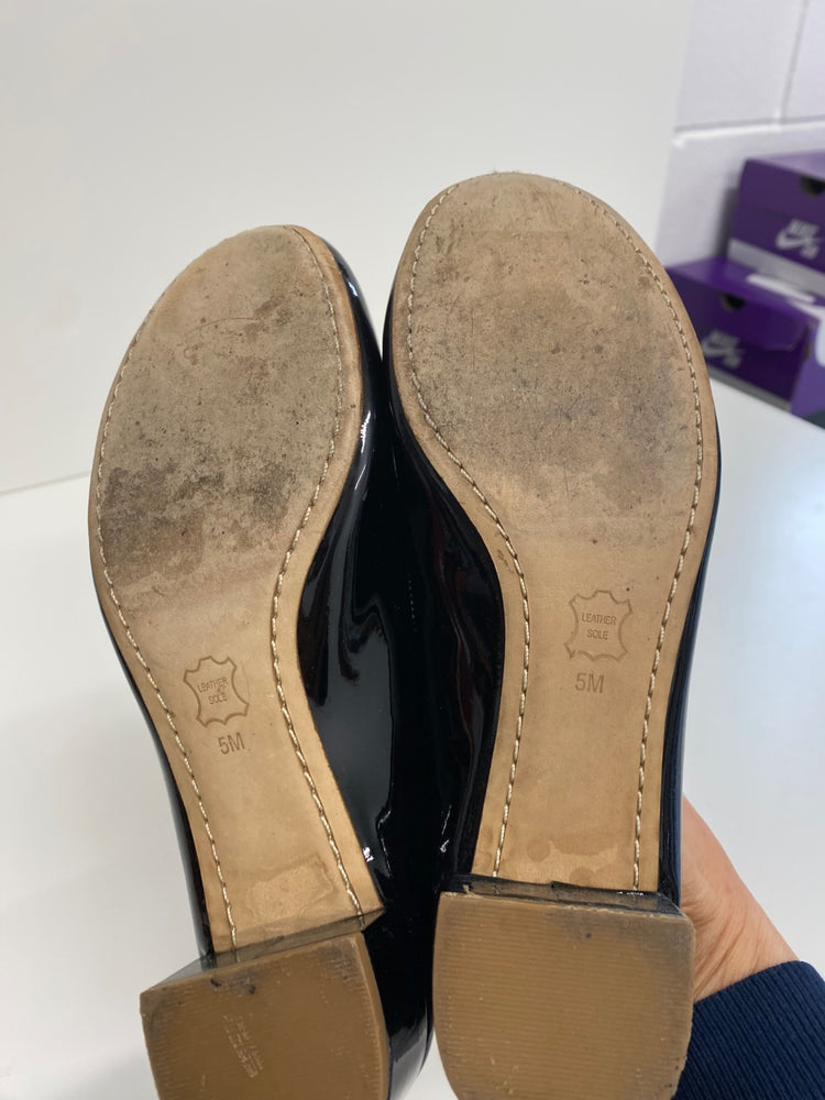 Fabulous Tory Burch patent Bow small heel Pumps UK3 Black RR001