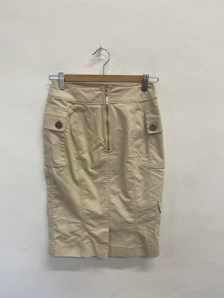 Fabulous Adolfo Dominguez Skirt UK8 Beige cargo style midi JB006