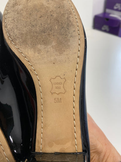 Fabulous Tory Burch patent Bow small heel Pumps UK3 Black RR001