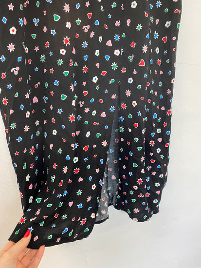 Fabulous Hush Rianna Tea Black Mix Midi Dress UK16 CM007